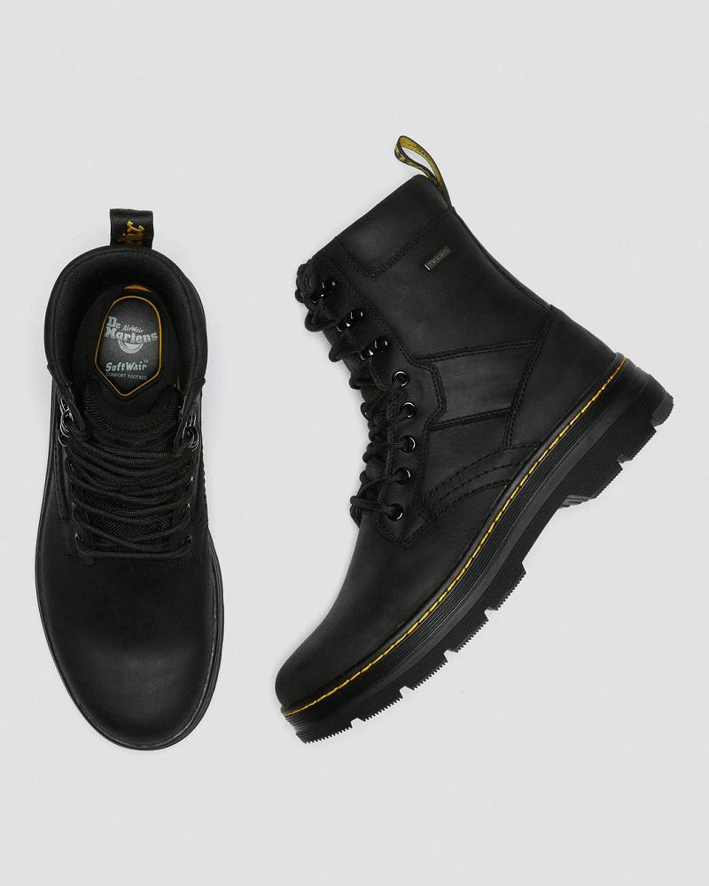 Black Men's Dr Martens Iowa Waterproof Poly Casual Boots | CA 466GSO